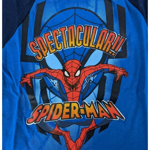Spider-Man Pajama Set Boys 2T Blue Cotton Long Sleeve 2-Piece Marvel NWT - Picture 10 of 11